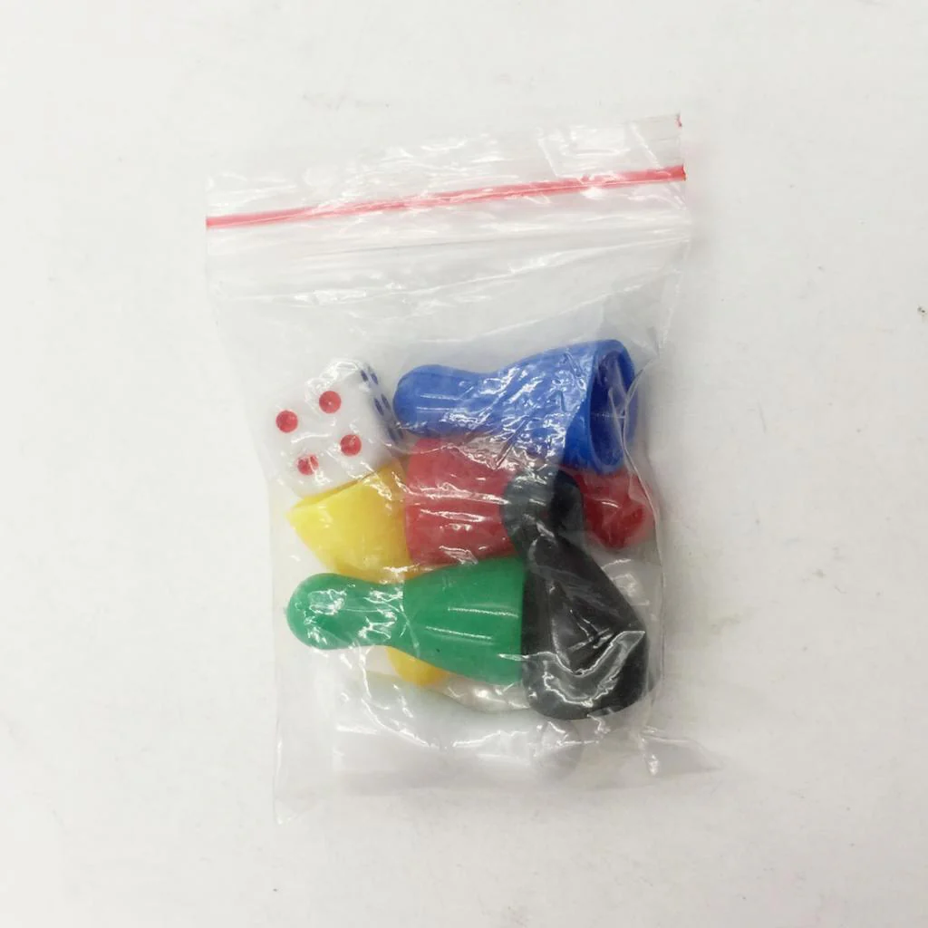 Pack of 6 Multi-colored Pawn Pieces with Dice for Board Games, Table Markings, Arts And Crafts - Image 6